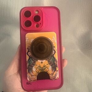 Popsocket wallet with Peacock Design